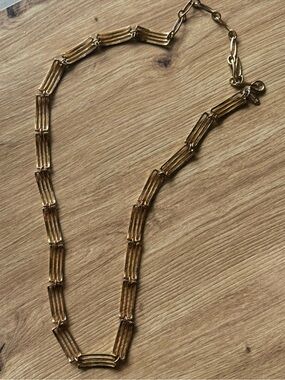 Vintage ML Signed Gold Tone Link Chain Necklace Lobster Clasp Made in Korea